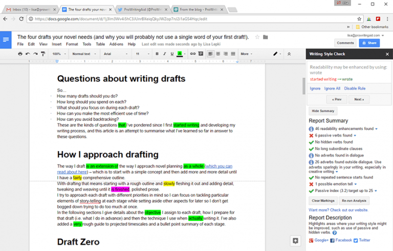 prowritingaid web editor